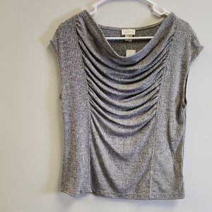 Meadow Rue Textured Gray Knit Top